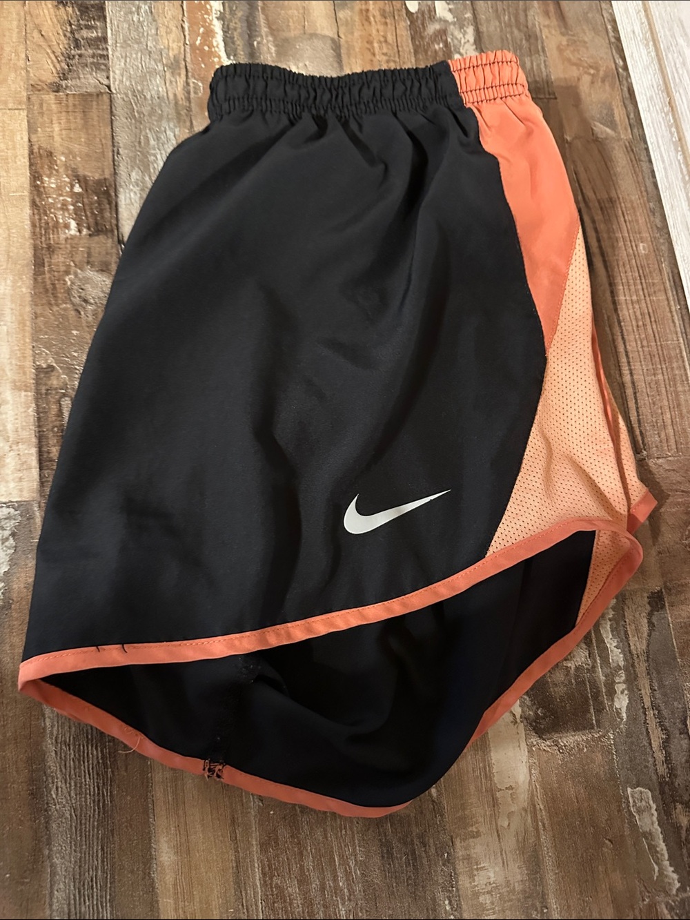 Nike Black and Orange Athletic Shorts
